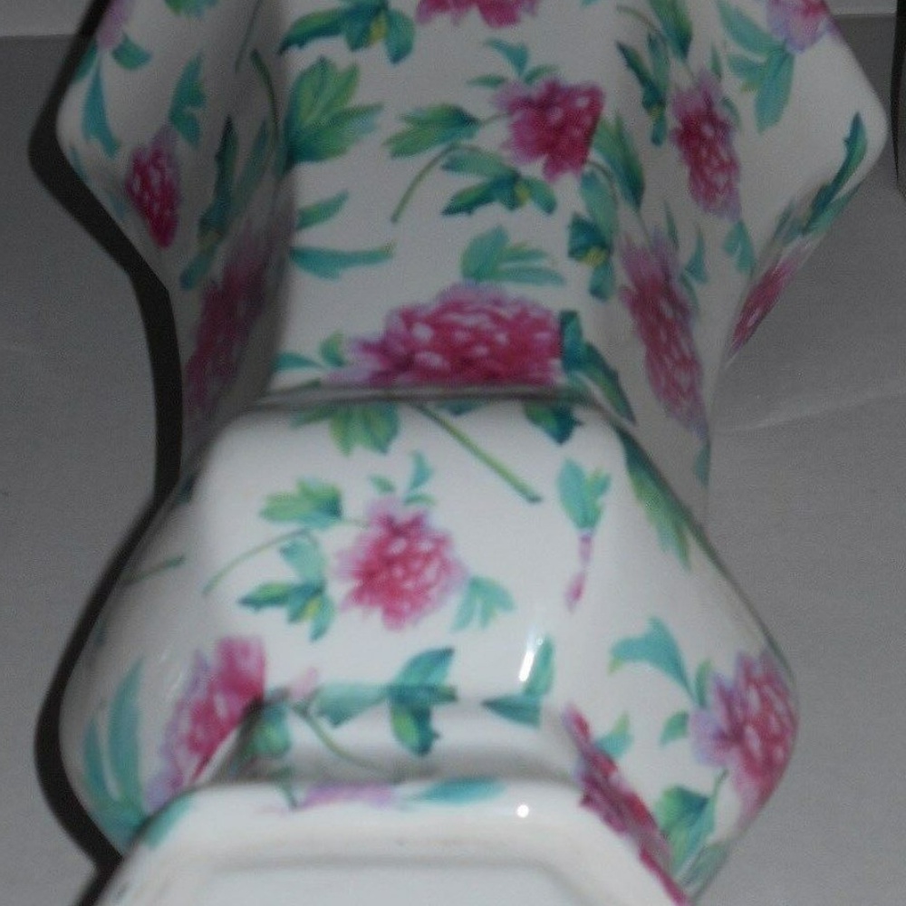 Vintage Floral Peony Chintz China Large Vase
